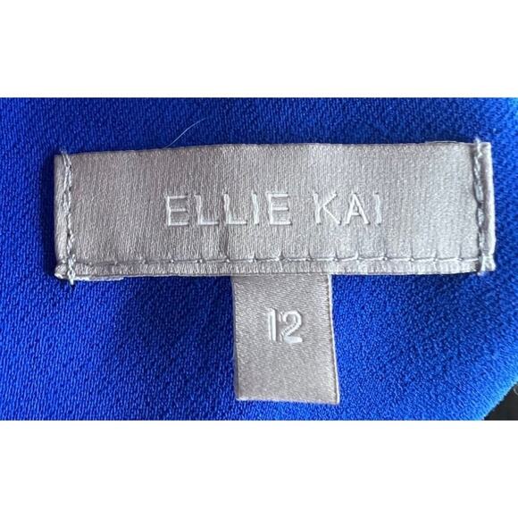 Ellie Kai Women Size 12 Cobalt Blue Tencal Blend v-neck blouse top long sleeve - Picture 3 of 4